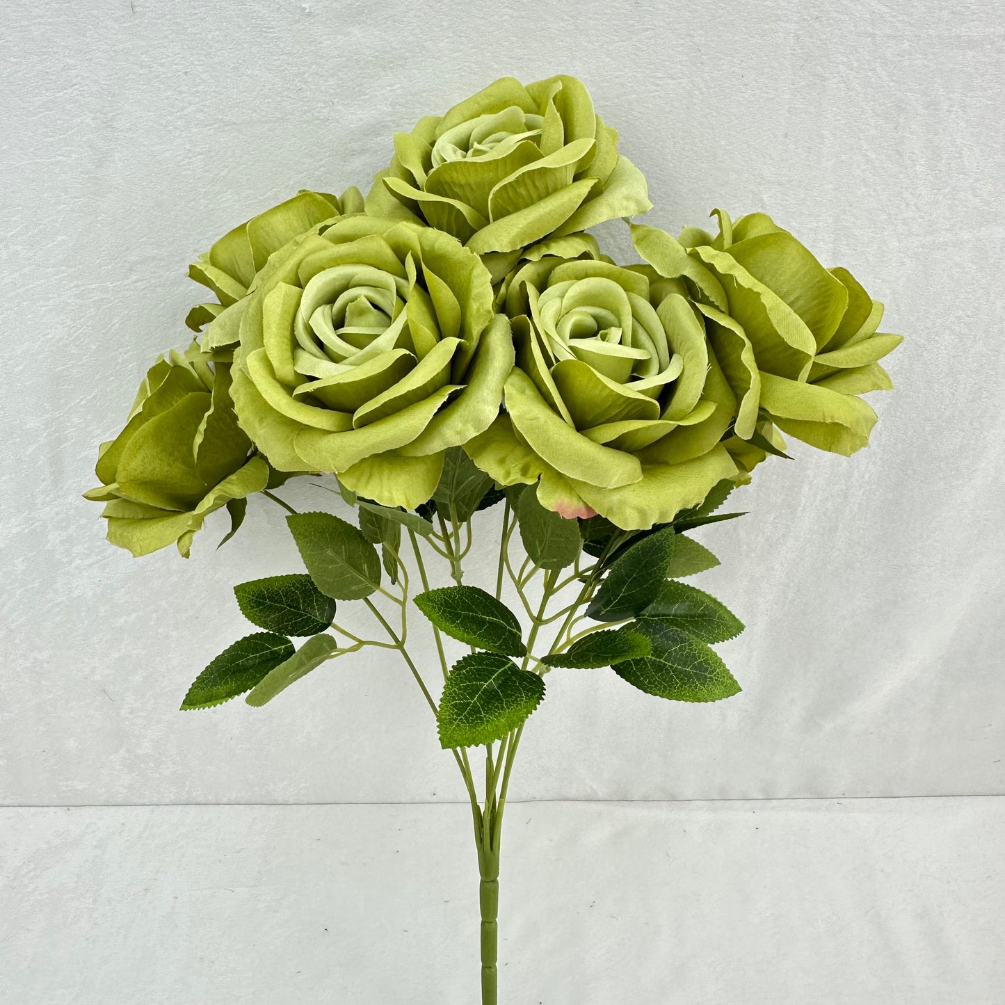 Green Silk Wedding Rose Bush - 7 Heads