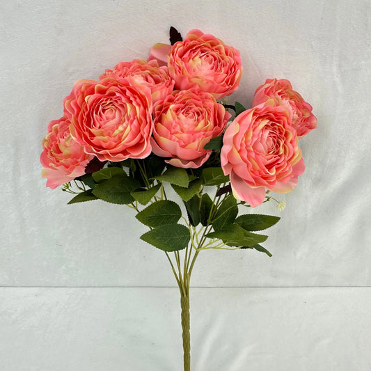 Pink Silk Wrapped Rose Bush - 7 Heads RosesHQ.com