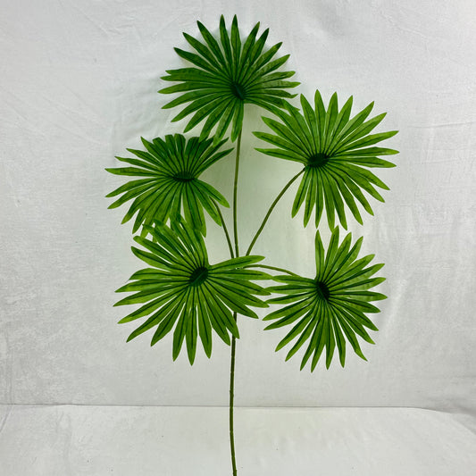 Green Silk Fishtail Palm Leaf 5 Branch