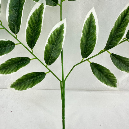 Green Silk Lemon Tree Leaf White Edge 12 Pack