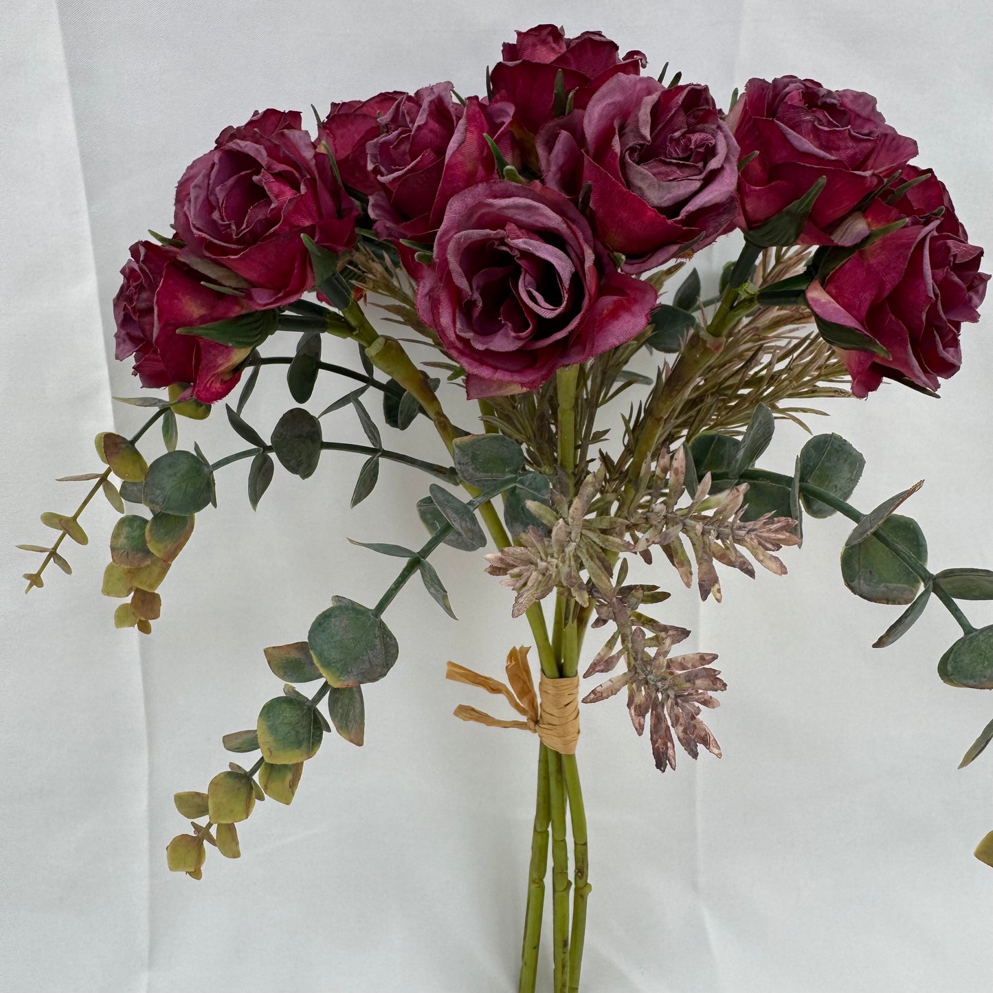 Purple Silk Burnt Edge Rose Bud Bush - 20 Heads