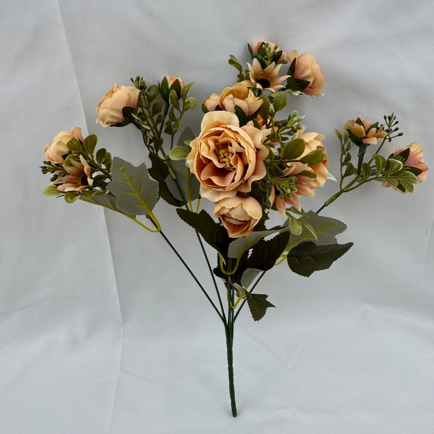 Orange Silk Peony Bush - 7 Heads