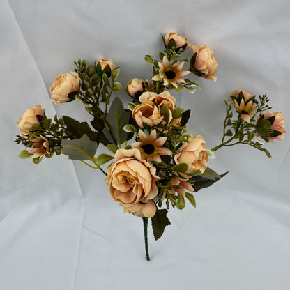 Orange Silk Peony Bush - 7 Heads