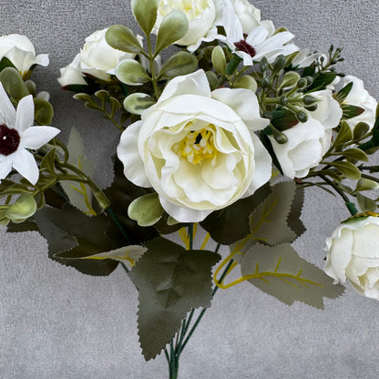 White Silk Peony Bush - 7 Heads