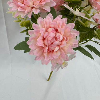 Pink Silk Dahlia Bush - 7 Heads