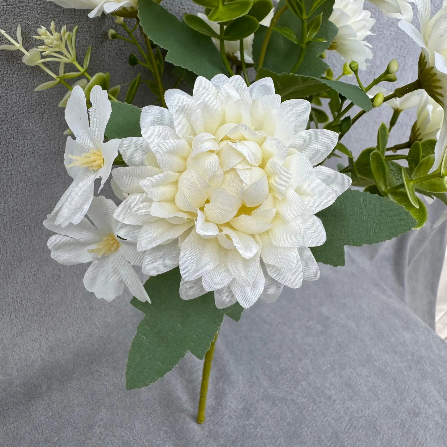 White Silk Dahlia Bush - 7 Heads RosesHQ.com