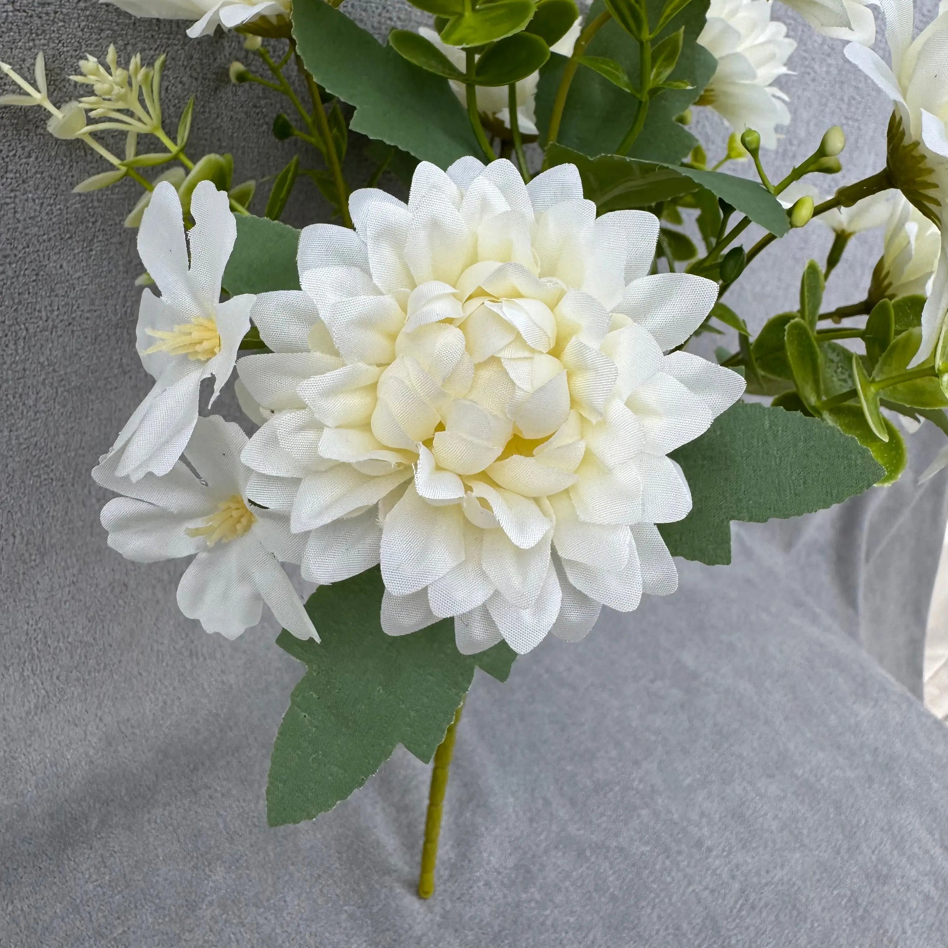 White Silk Dahlia Bush - 7 Heads RosesHQ.com