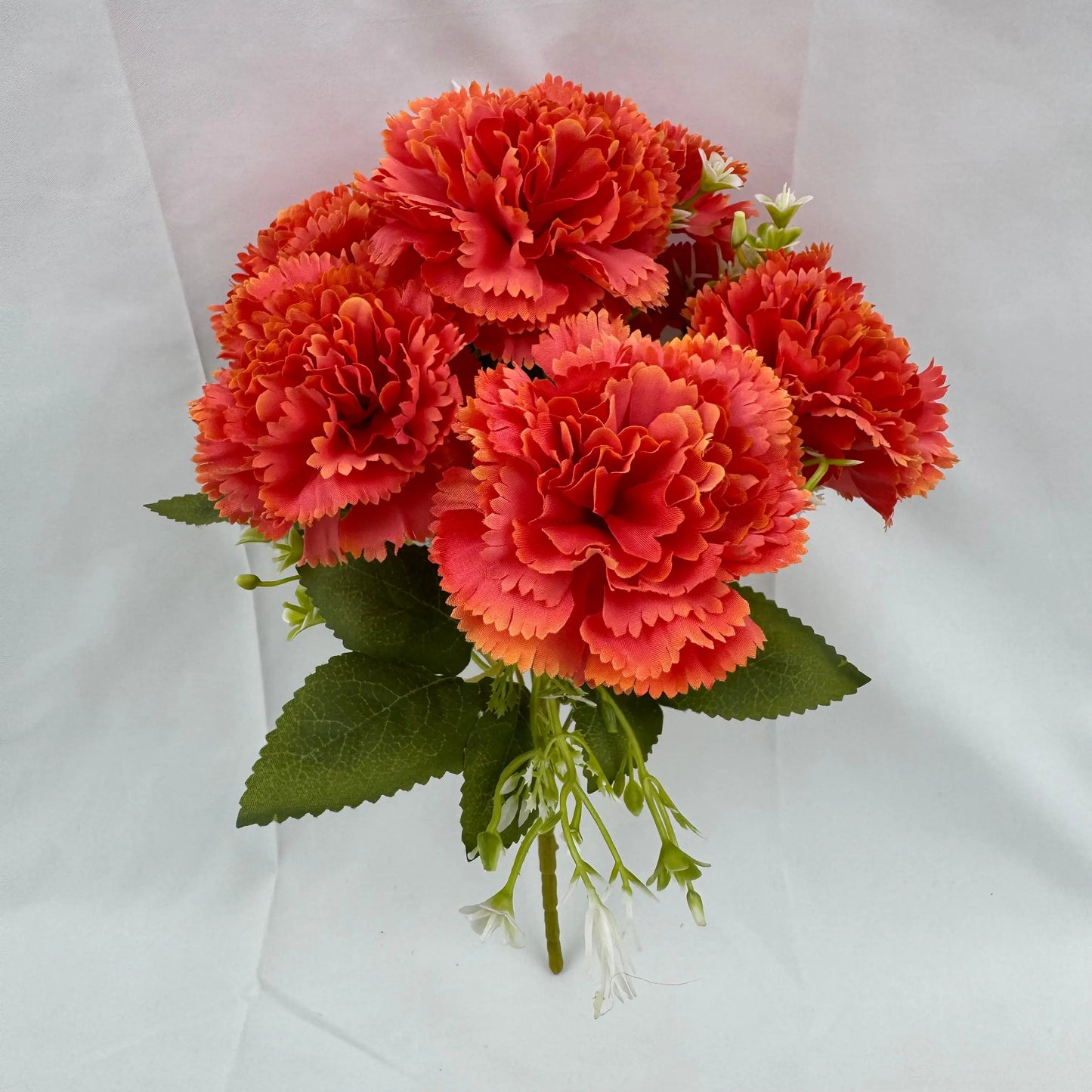 Orange Silk Carnation Bush - 7 Heads RosesHQ.com