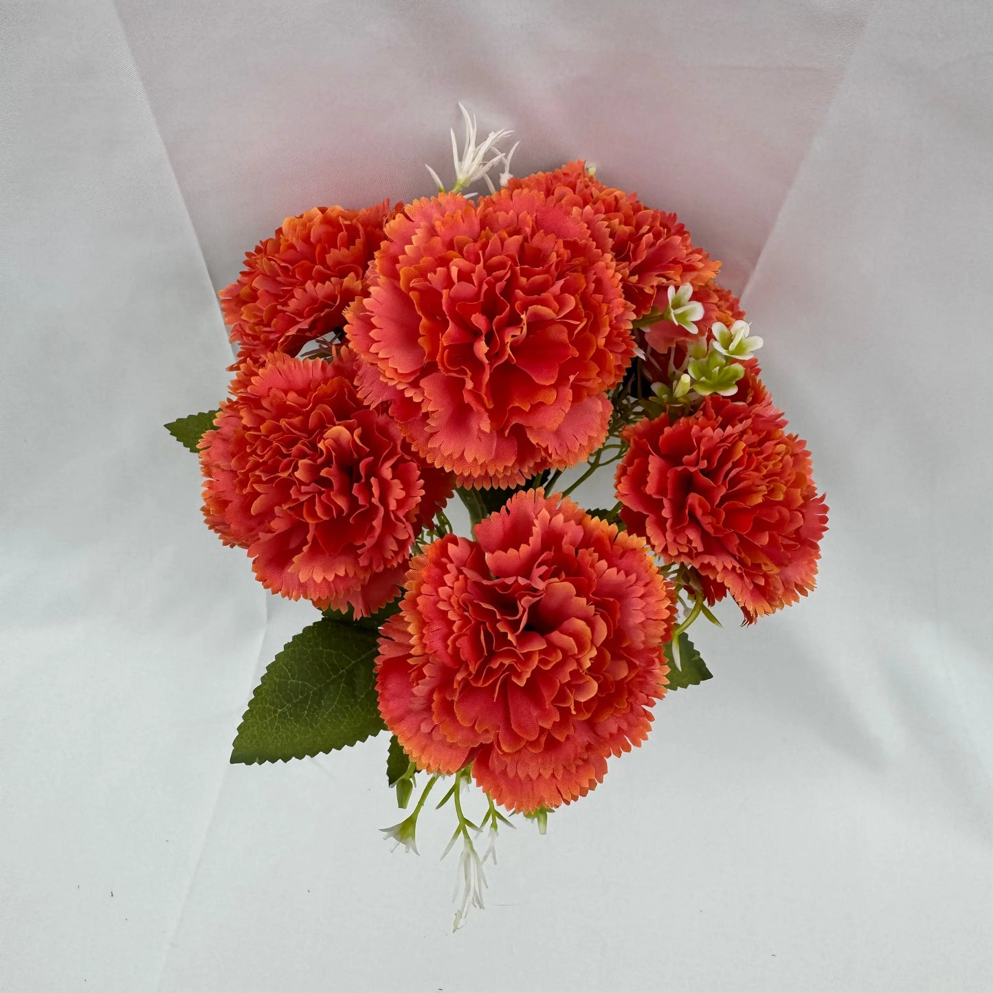 Orange Silk Carnation Bush - 7 Heads RosesHQ.com