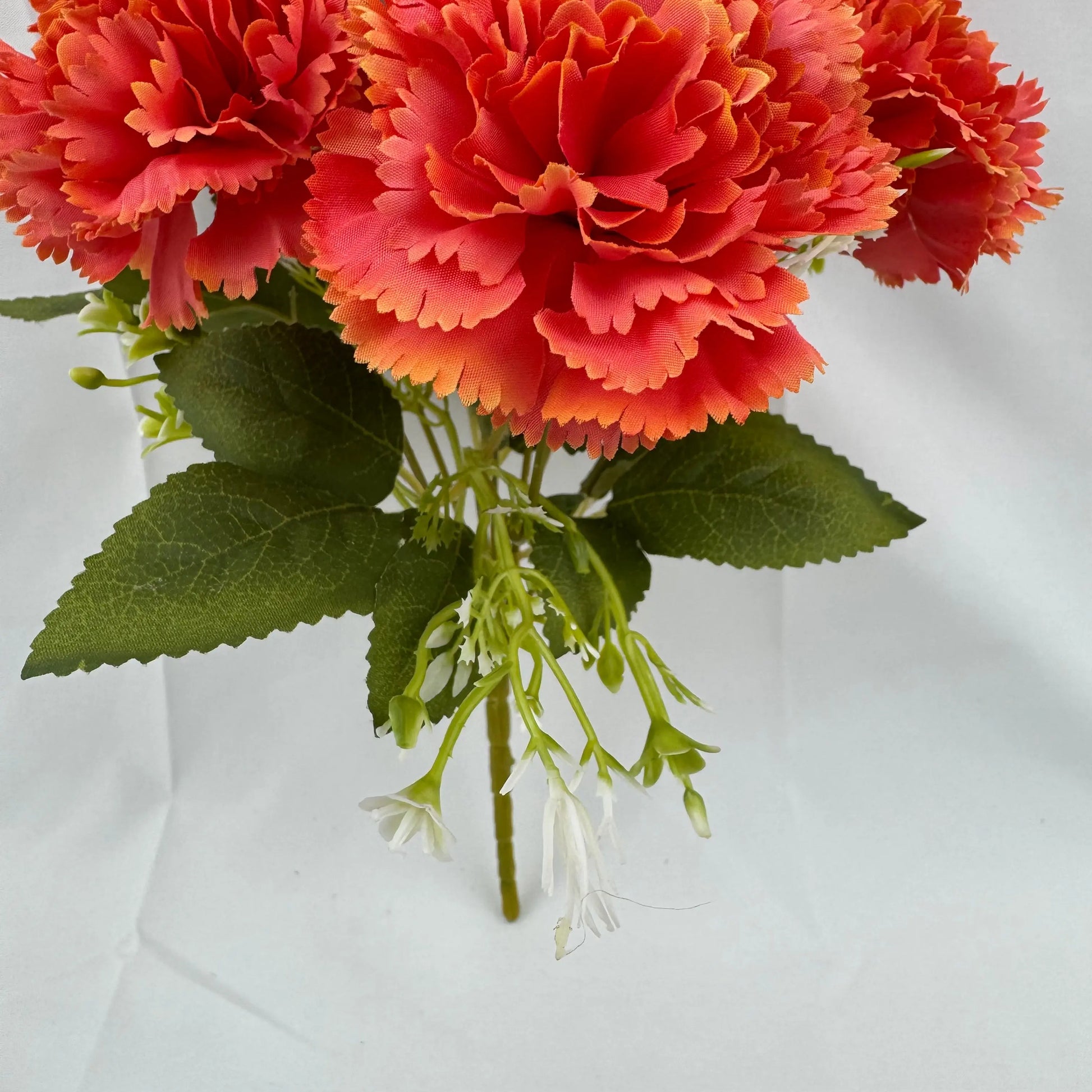 Orange Silk Carnation Bush - 7 Heads RosesHQ.com