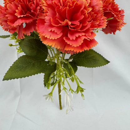Orange Silk Carnation Bush - 7 Heads RosesHQ.com