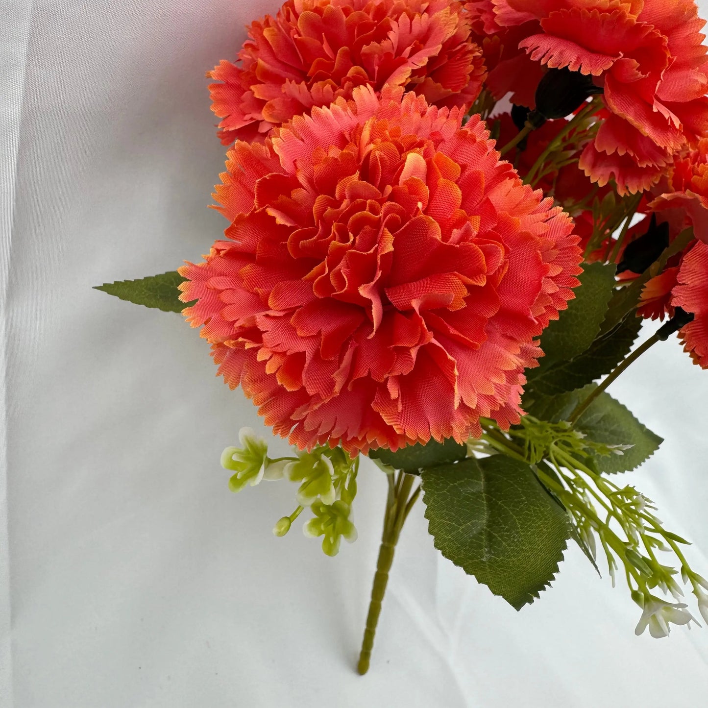 Orange Silk Carnation Bush - 7 Heads RosesHQ.com