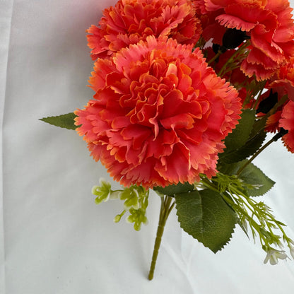 Orange Silk Carnation Bush - 7 Heads RosesHQ.com