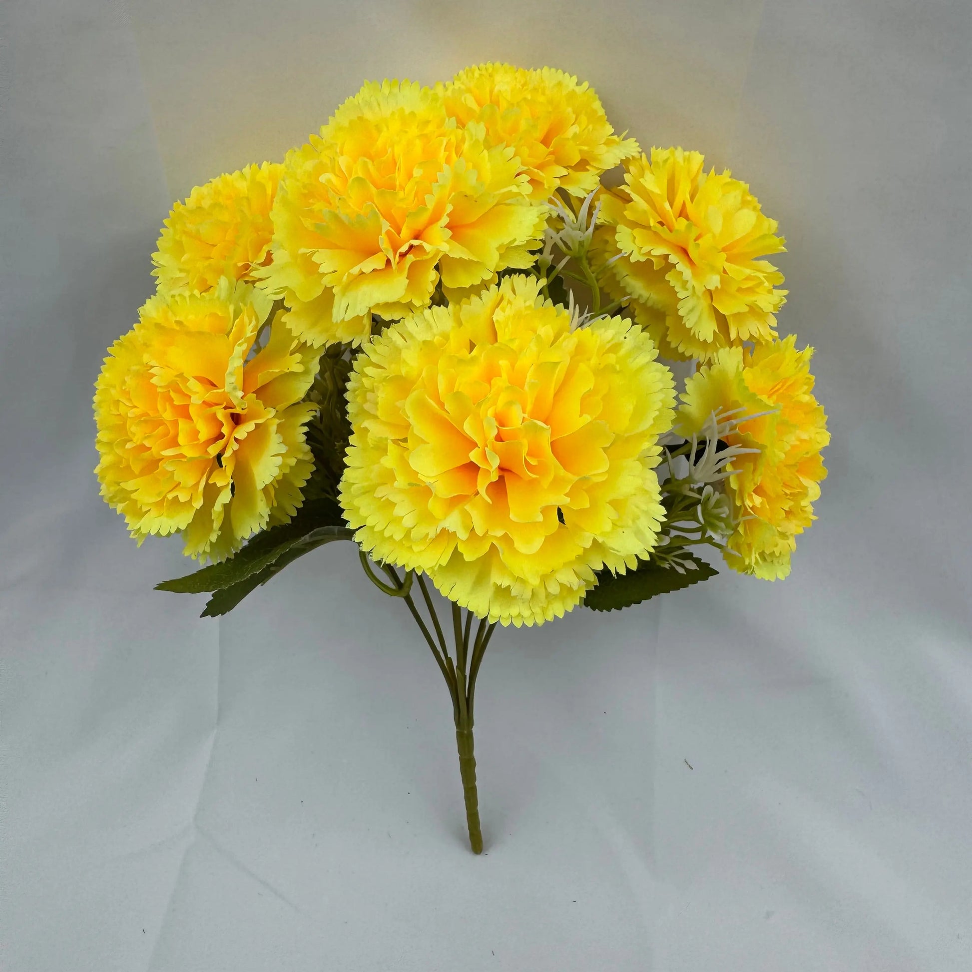 Yellow Silk Carnation Bush - 7 Heads RosesHQ.com