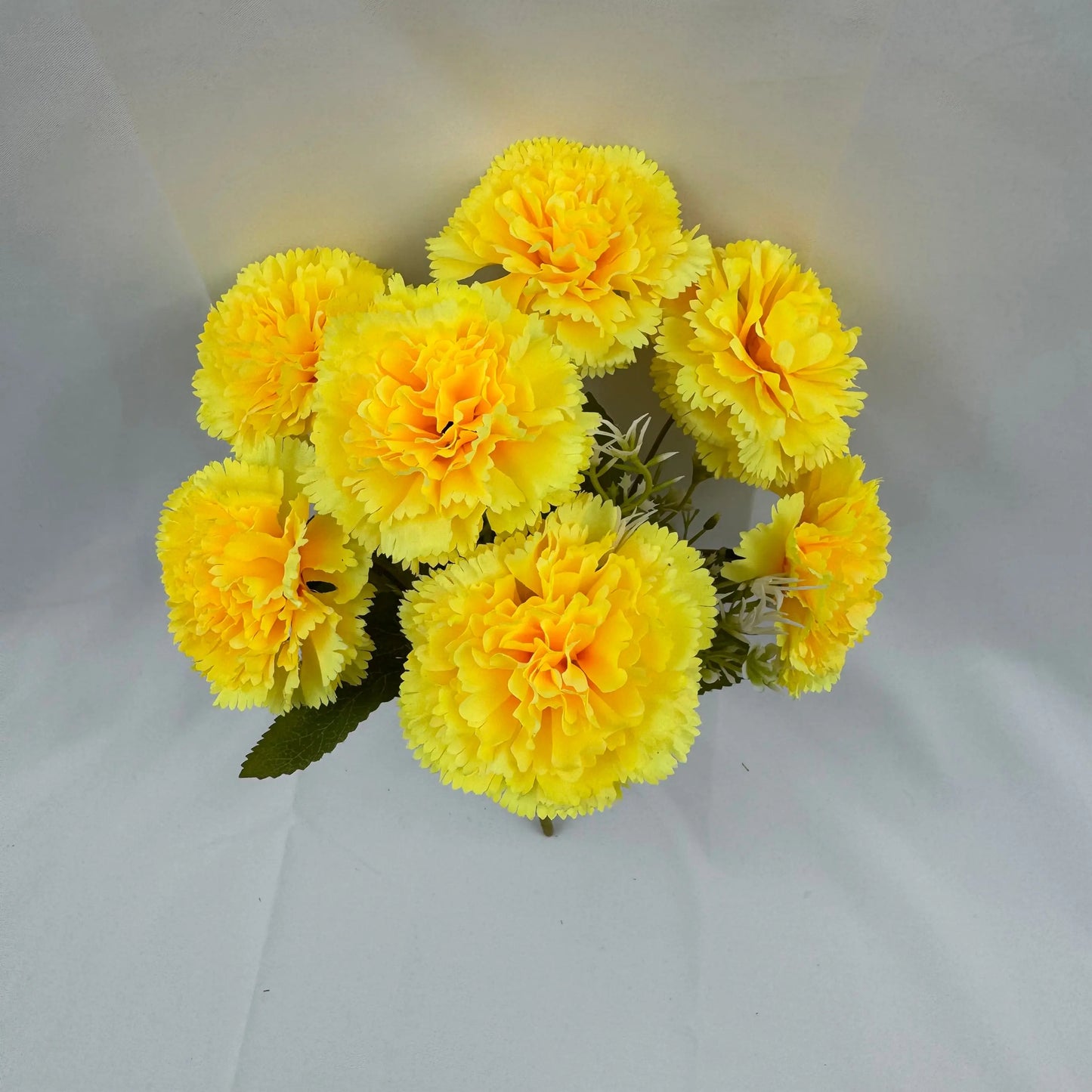 Yellow Silk Carnation Bush - 7 Heads RosesHQ.com