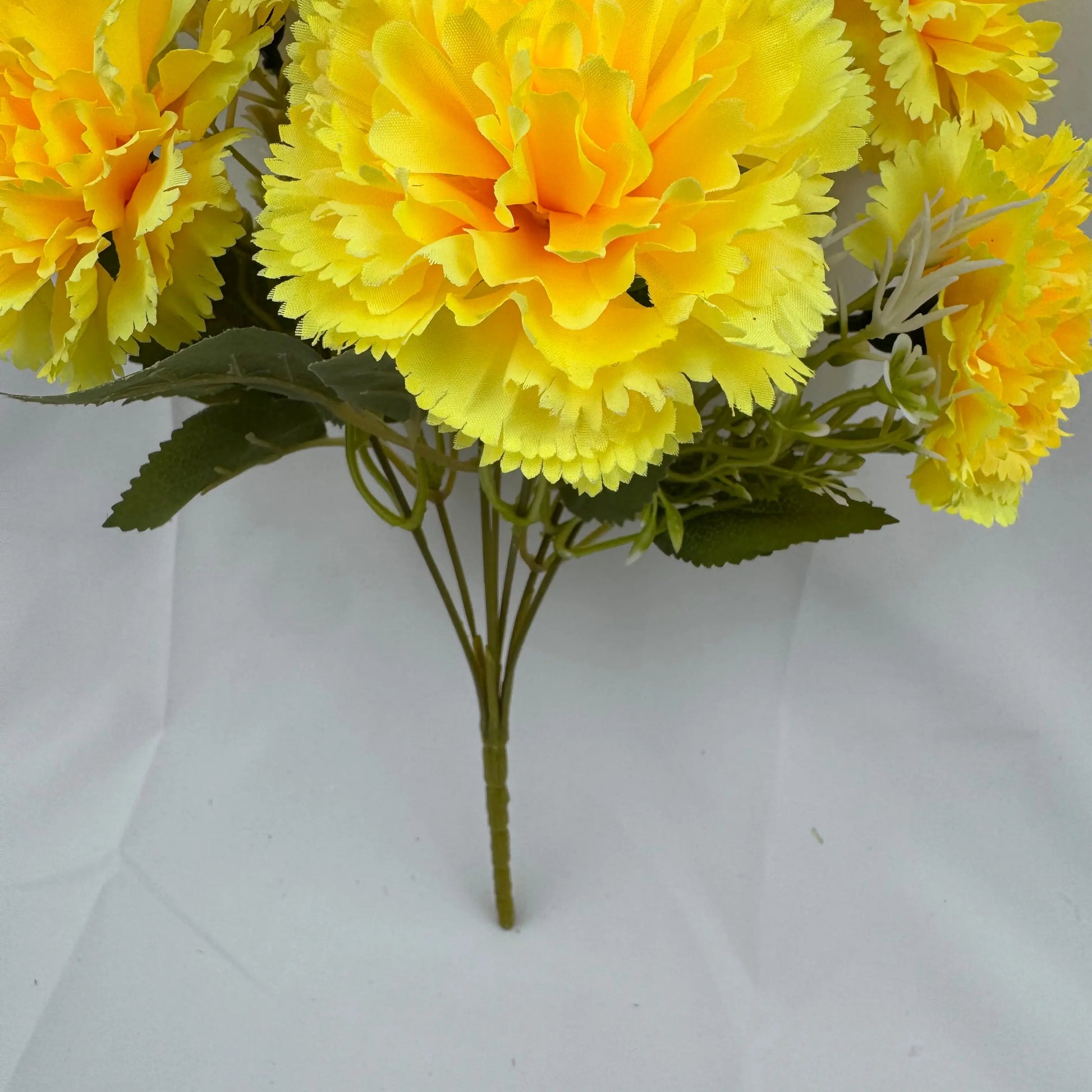 Yellow Silk Carnation Bush - 7 Heads RosesHQ.com