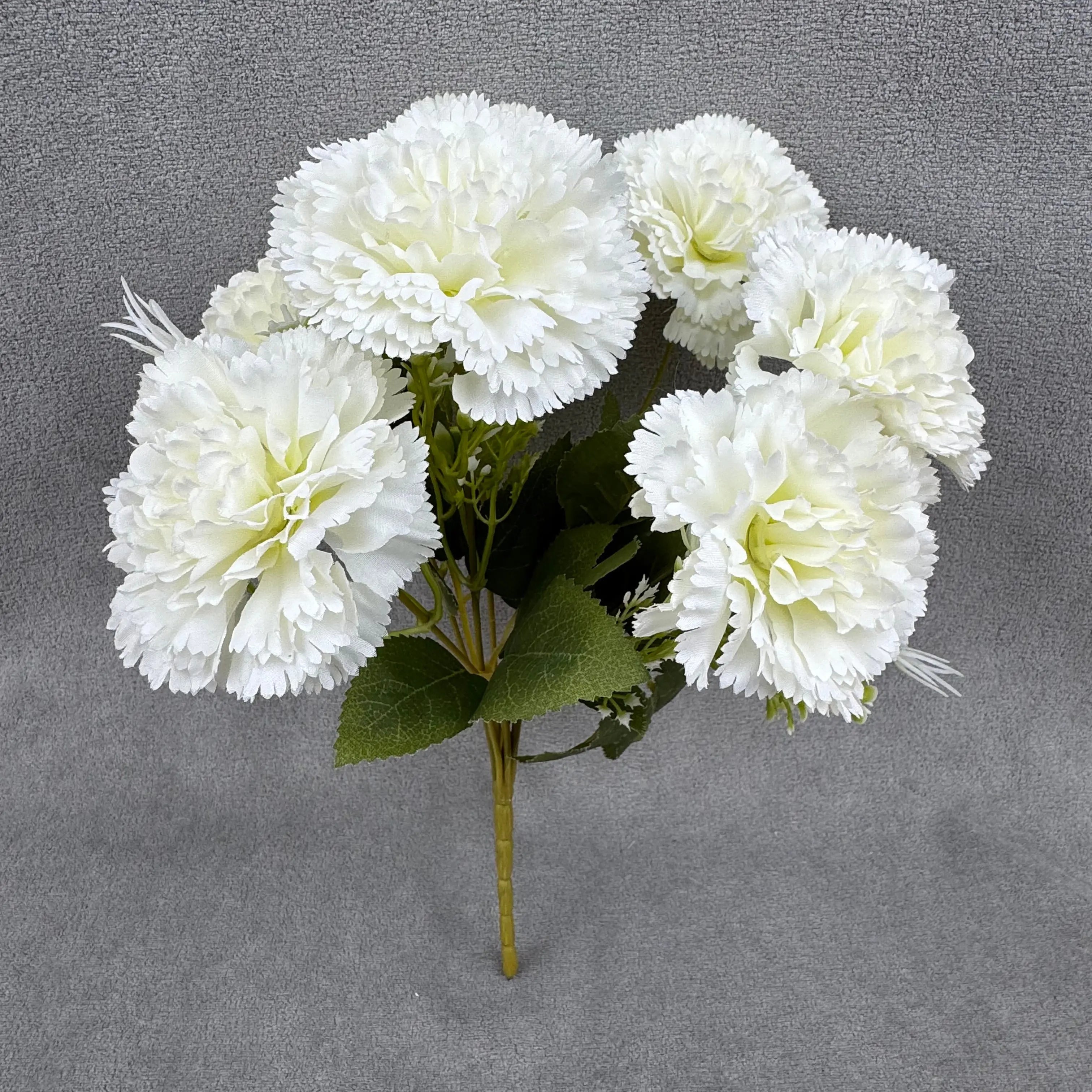White Silk Carnation Bush - 7 Heads RosesHQ.com