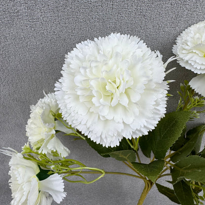 White Silk Carnation Bush - 7 Heads