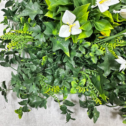 Artificial Mixed Leaf Grass Wall Panel Green 50x50cm