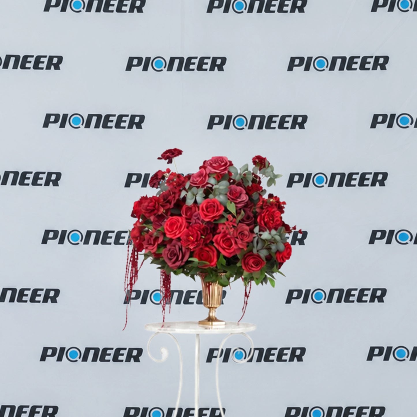 Polished Burgundy Rose Floral Centerpiece