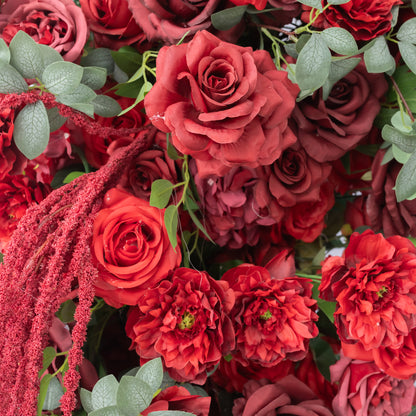 Layered & Rich Burgundy Rose Floral Runner