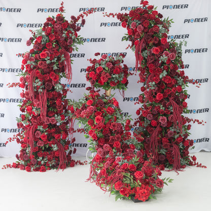 Polished Burgundy Rose Floral Arch