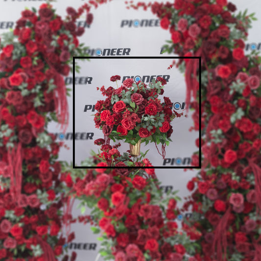Polished Burgundy Rose Floral Centerpiece
