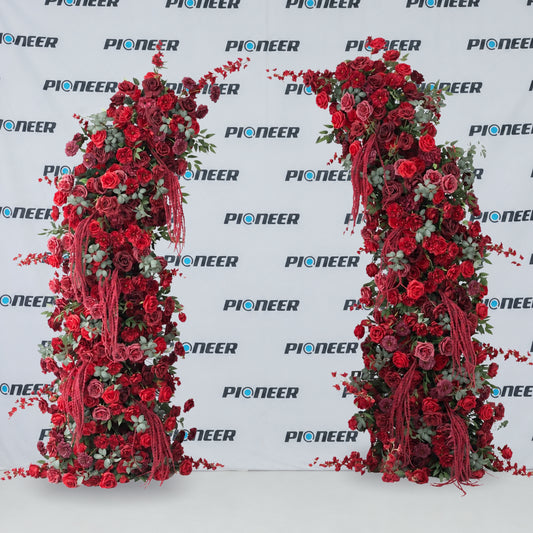 Polished Burgundy Rose Floral Arch