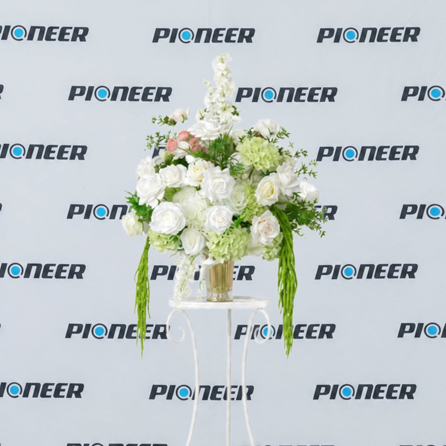 Premium White Rose and Hydrangea Floral Centerpiece