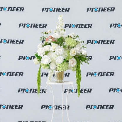 Premium White Rose and Hydrangea Floral Centerpiece