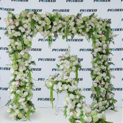 Realistic White Rose & Hydrangea Floral Runner