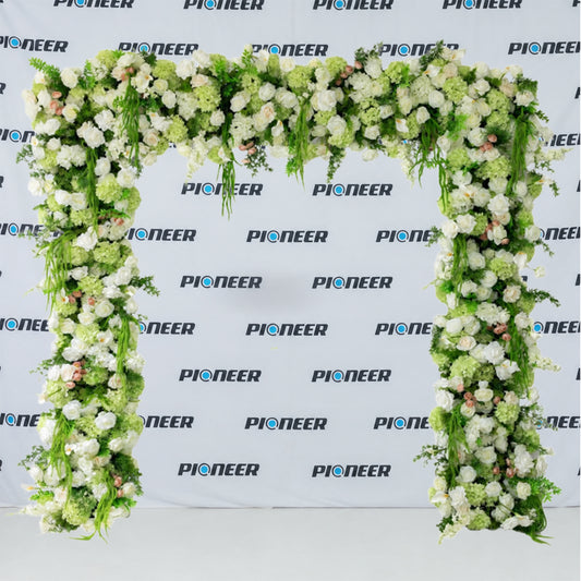 Garden White Rose & Hydrangea Floral Arch