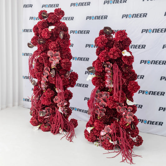 Burgundy Hydrangea Ceremony Floral Arch Roses HQ