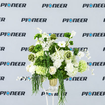 Green & White Rose Floral Centerpiece