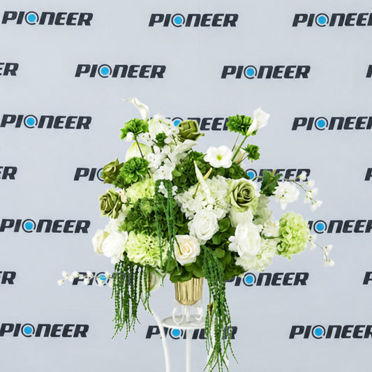 Green & White Rose Floral Centerpiece