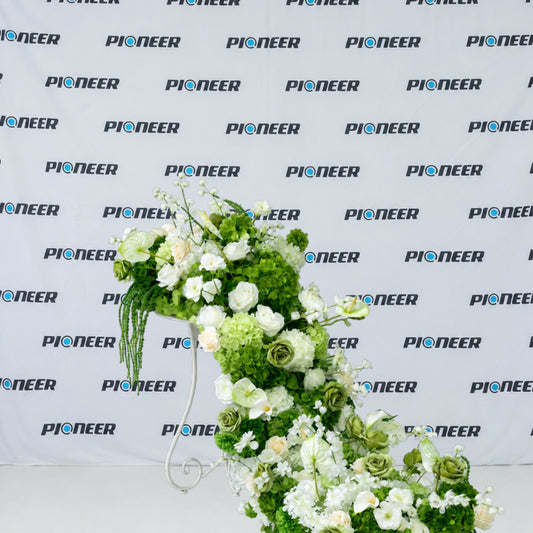 Lush Green & White Floral Event Runner