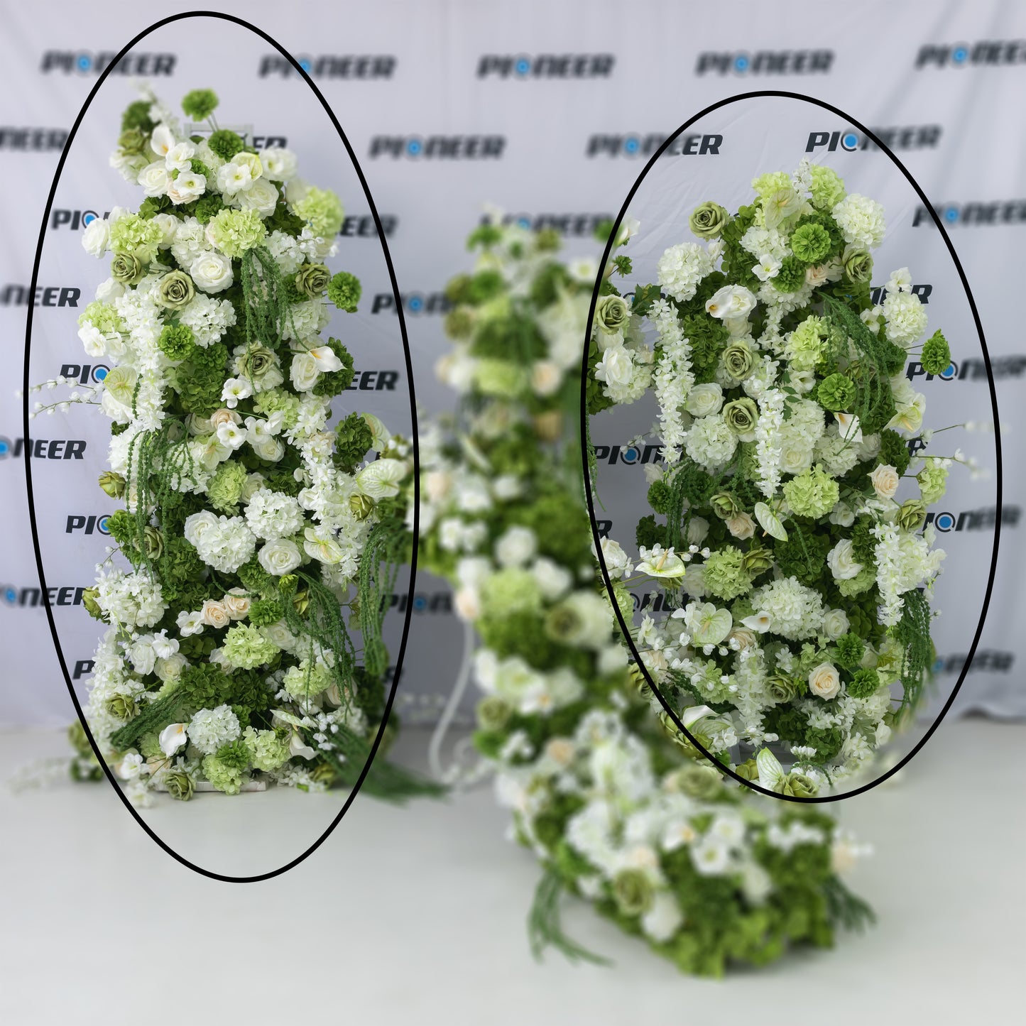 Botanical Green & White Floral Arch
