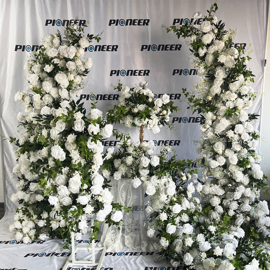 Classic White Rose Floral Runner