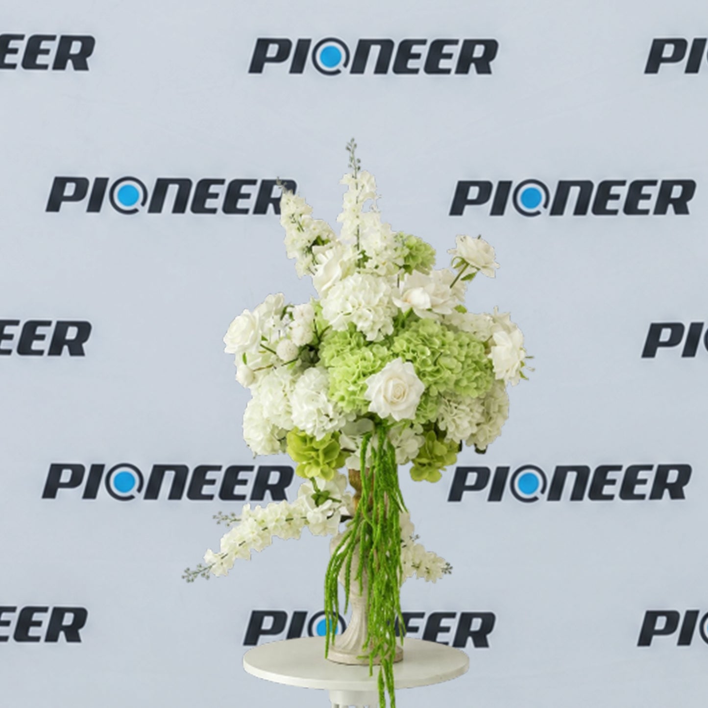 White & Green Hydrangea Floral Centerpiece