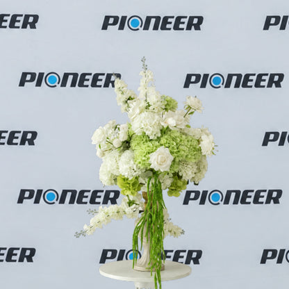 White & Green Hydrangea Floral Centerpiece