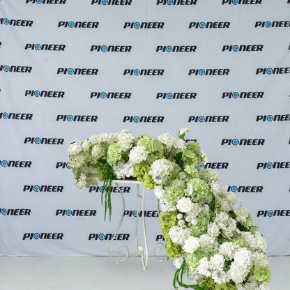 White & Green Hydrangea Floral Runner