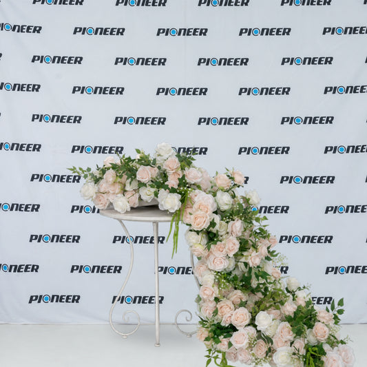 Blush & White Rose Floral Runner