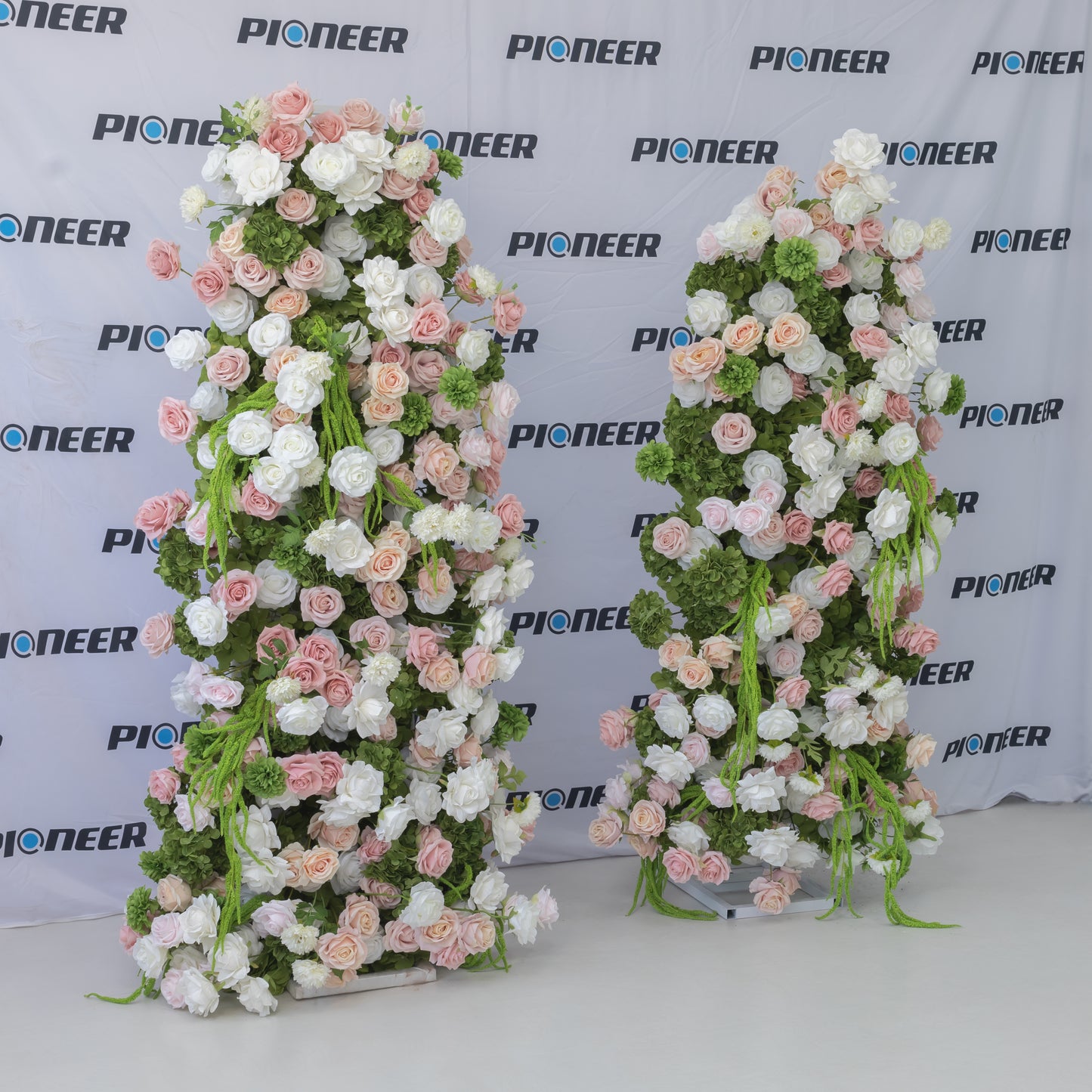 Pink & White Flower Pillar Archway Ceremony Set