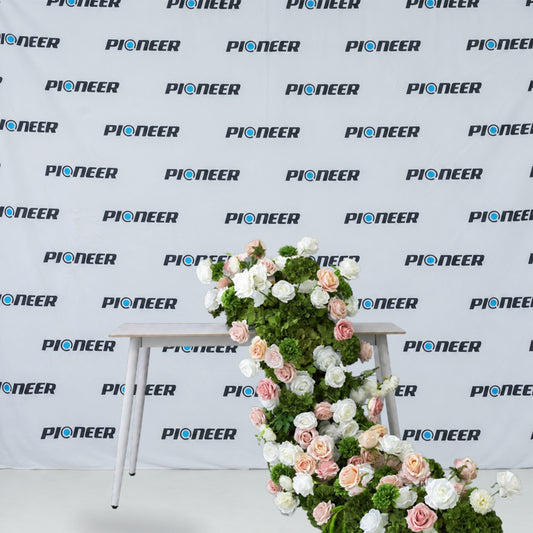 Blush Rose & Green Hydrangea Floral Runner