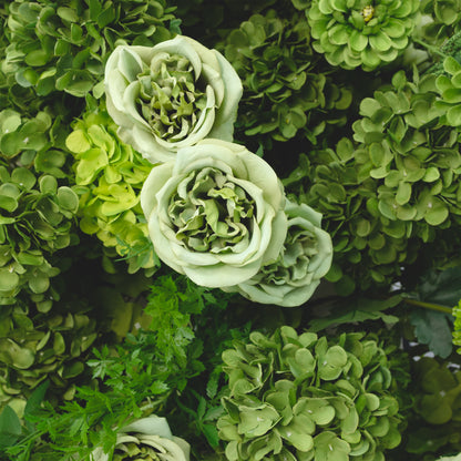 Botanical Green Hydrangea Floral Runner