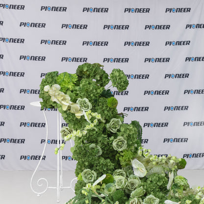 Botanical Green Hydrangea Floral Runner