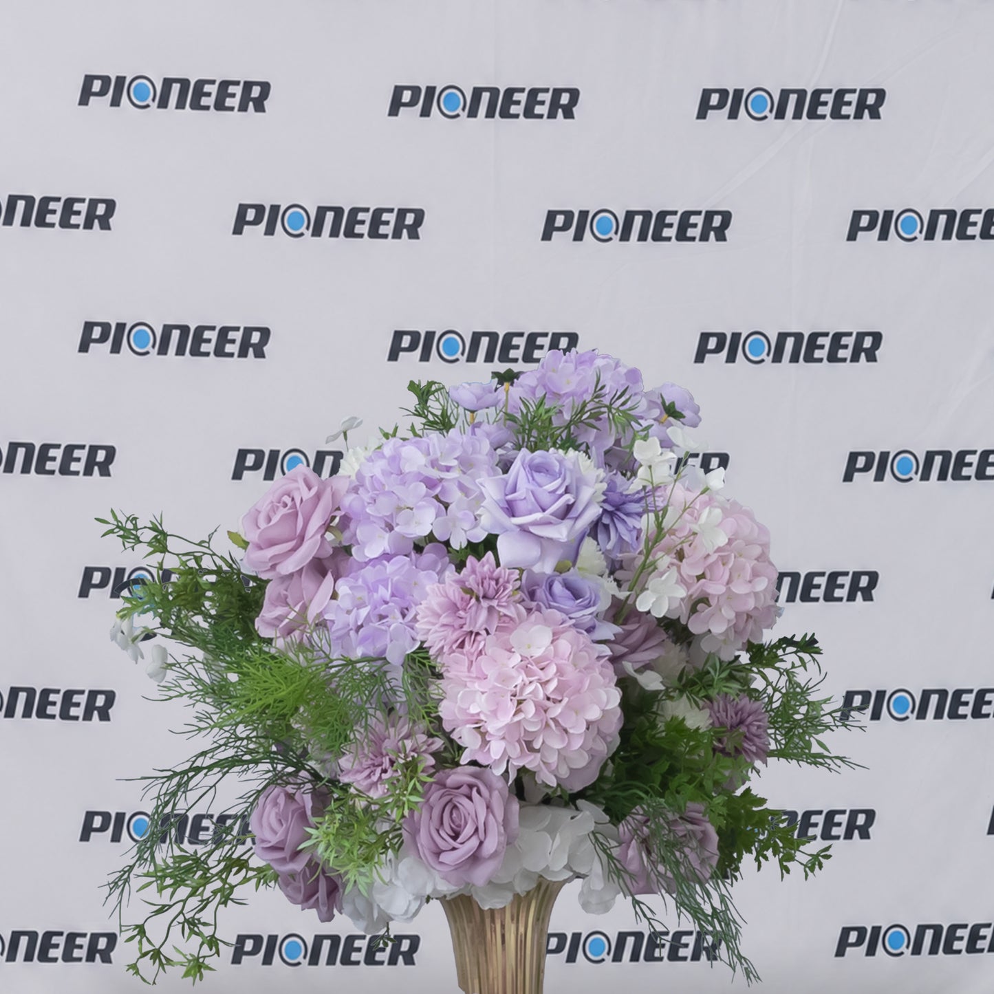 Pastel Lavender Hydrangea & Rose Floral Centerpiece