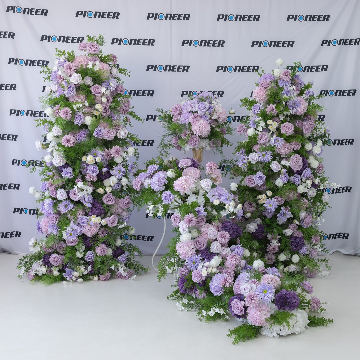 Pastel Lavender Hydrangea & Rose Floral Centerpiece