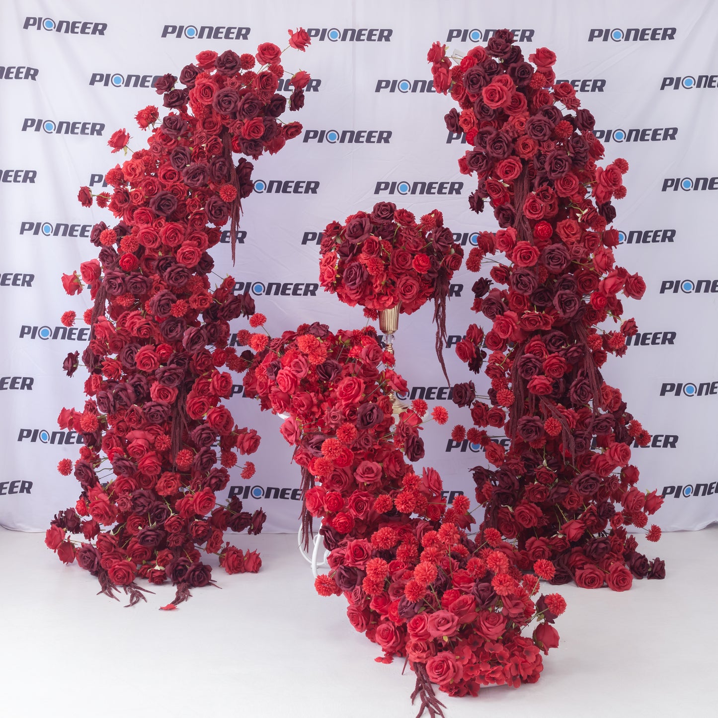 Crimson Bloom Floral Runner
