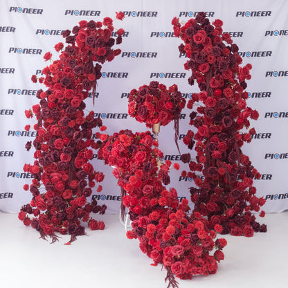 Crimson Bloom Floral Runner
